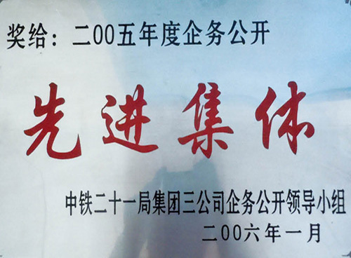 2005年度企务公开先进集体