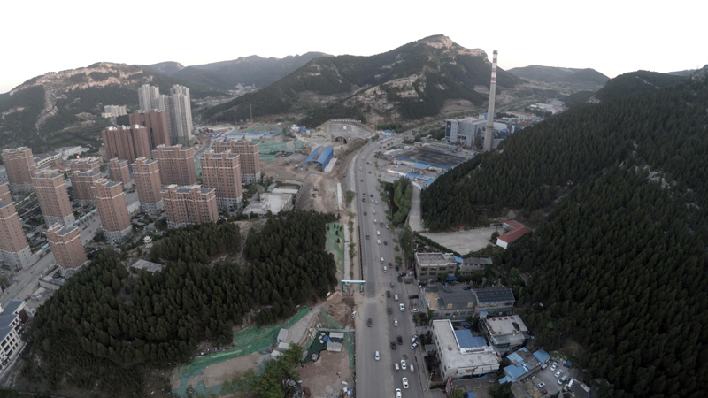 航拍老虎山隧道